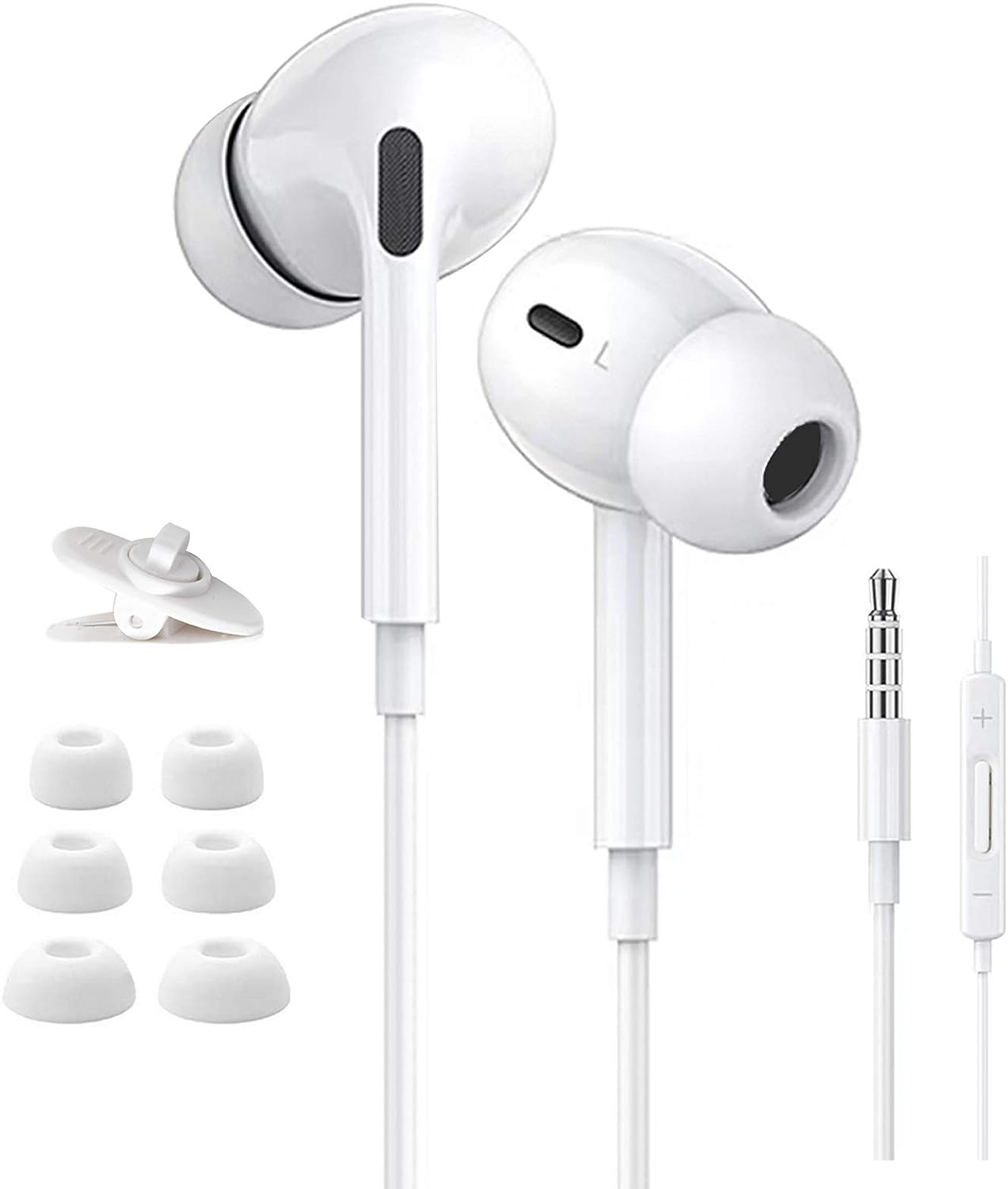 In-Ear-Kopfhörer, kabelgebundene Kopfhörer mit Mikrofon & Lautstärkeregler, Geräuschisolierung, Deep Bass, für Samsung, Xiaomi, Huawei usw.