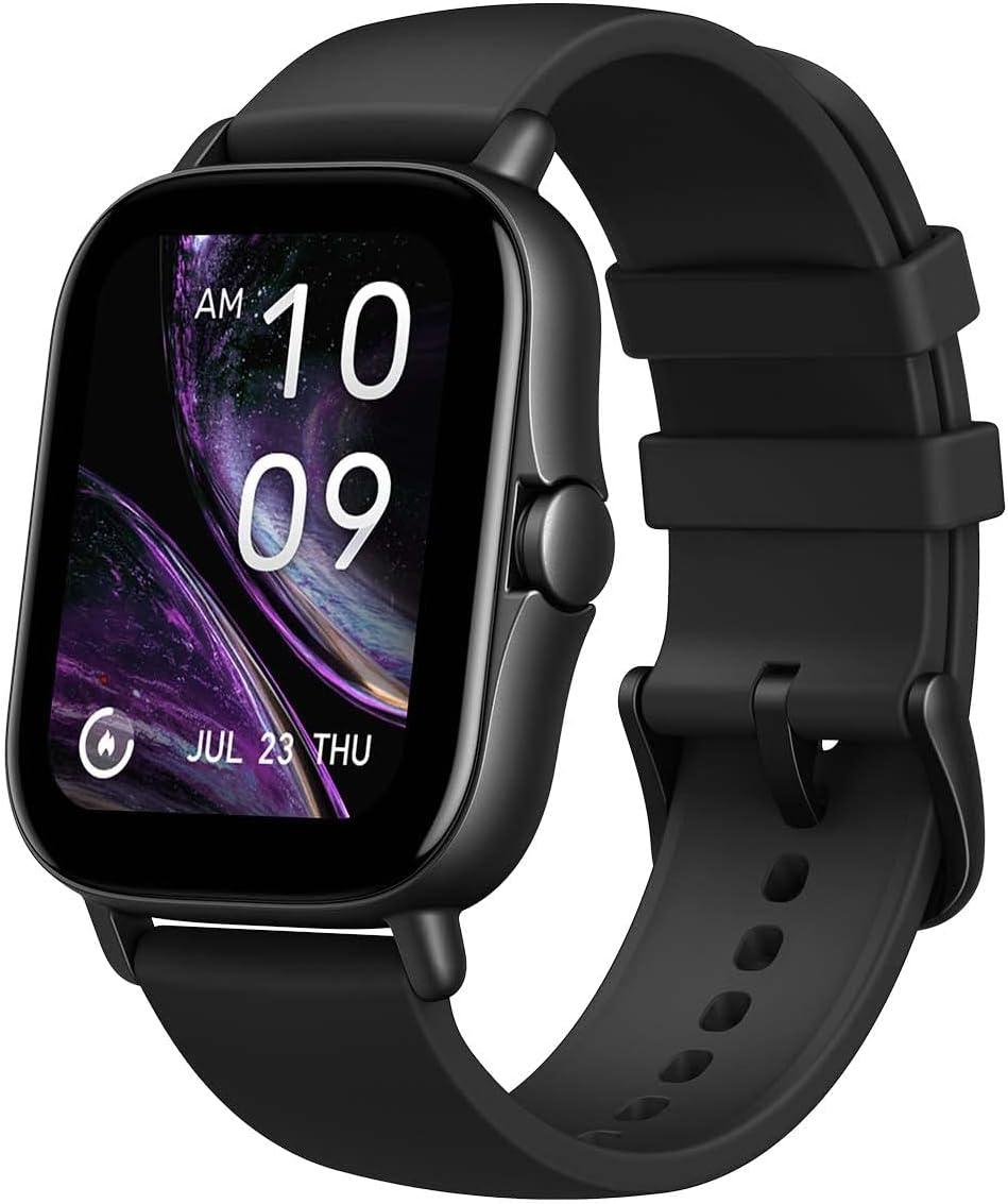 Amazfit Smartwatch GTS 2e GPS 1,65''Aktivitätstracker für Fitness und Gesundheit mit 90 Sportmodi, 14 Tagen Akkulaufzeit, Überwachung von SpO2, Herzfrequenz, Schlaf, Stress für Herren Damen (Schwarz)