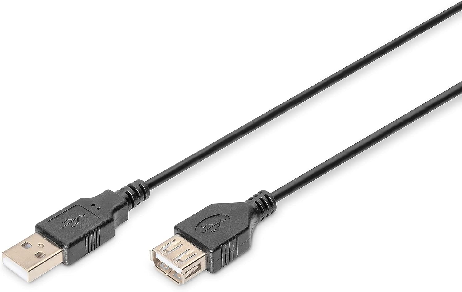 DIGITUS USB 2.0 Verlängerungskabel - 3.0 m - USB A (St) zu USB A (Bu) - 480 Mbit/s - USB-Kompatibel - Schwarz
