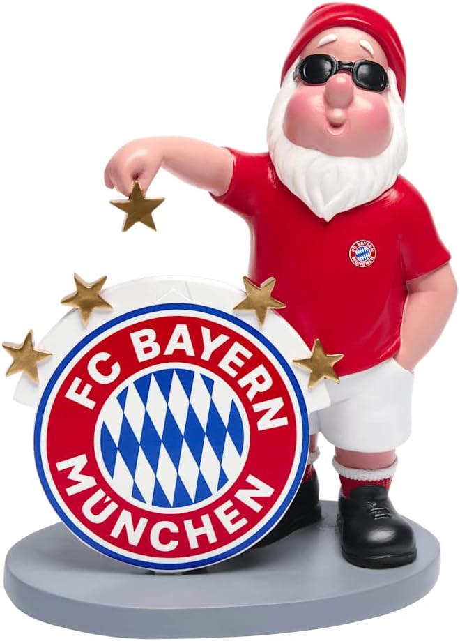 FC Bayern München Gartenzwerg 5 Sterne Rot/Weiß