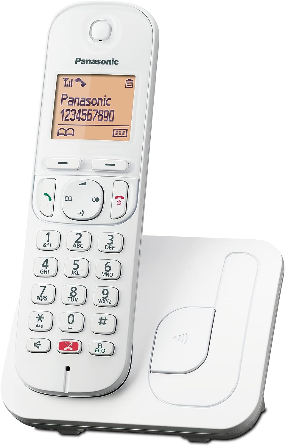 Panasonic KX-TGC250SPW Digitales Schnurloses Telefon Für Senioren Mit Unwünschter Anrufsperre, leicht zu lesen, Freisprecheinrichtung, Wecker, Einzelkopfhörer, Weiß.