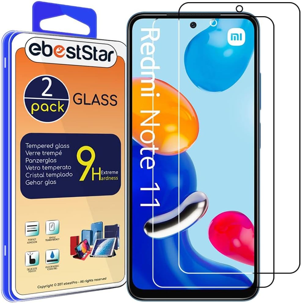 ebestStar - kompatibel mit Xiaomi Redmi Note 11 Panzer Schutz Glas (x2 Stück) Note 11S Schutzfolie, 9H gehärte Schutzglas, HD Displayschutz, Ultrabeständig