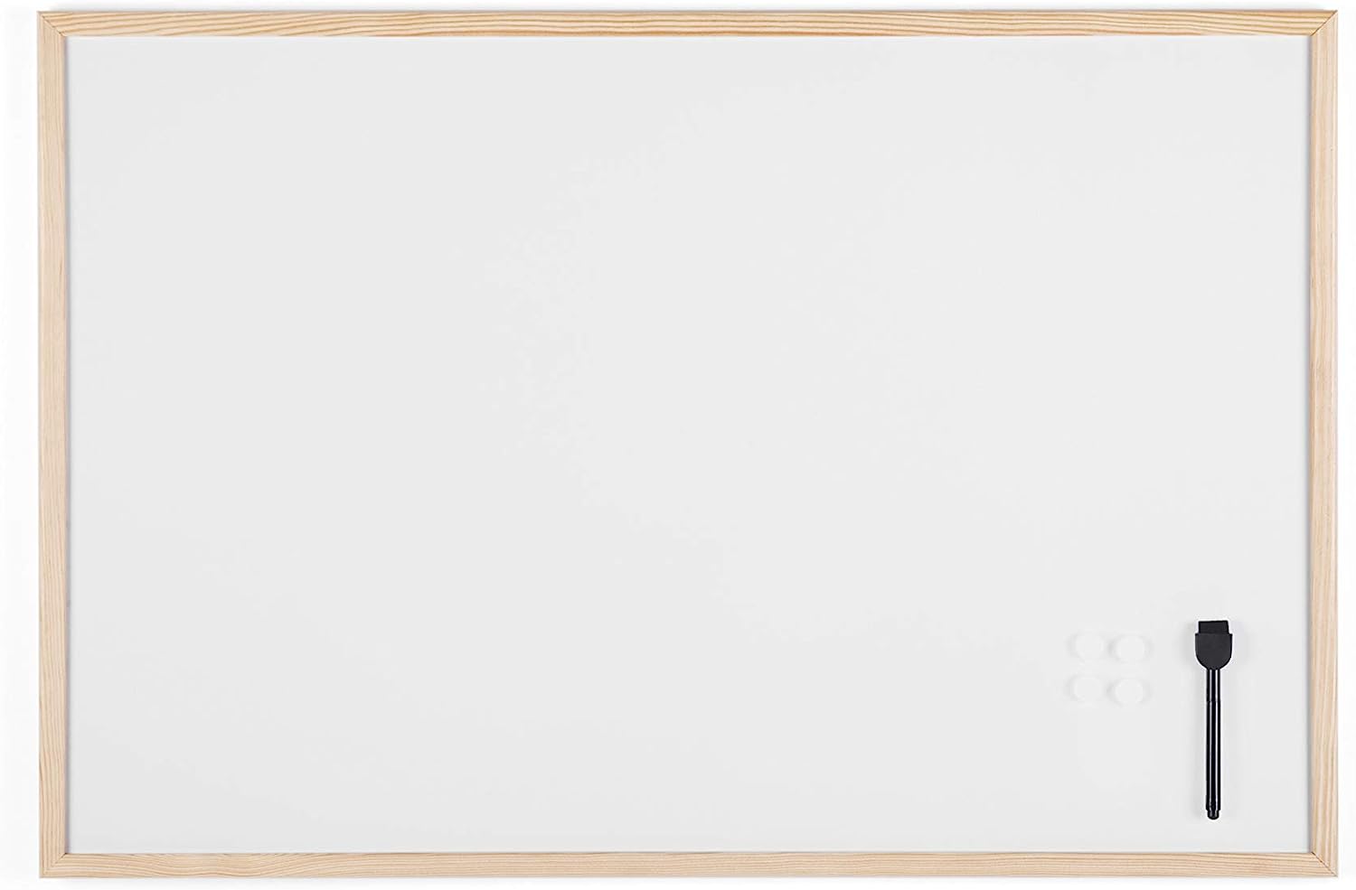 Bi-Office Budget Whiteboard mit Holzrahmen, magnetisch, 5 Größen wählbar, 90 x 60 cm