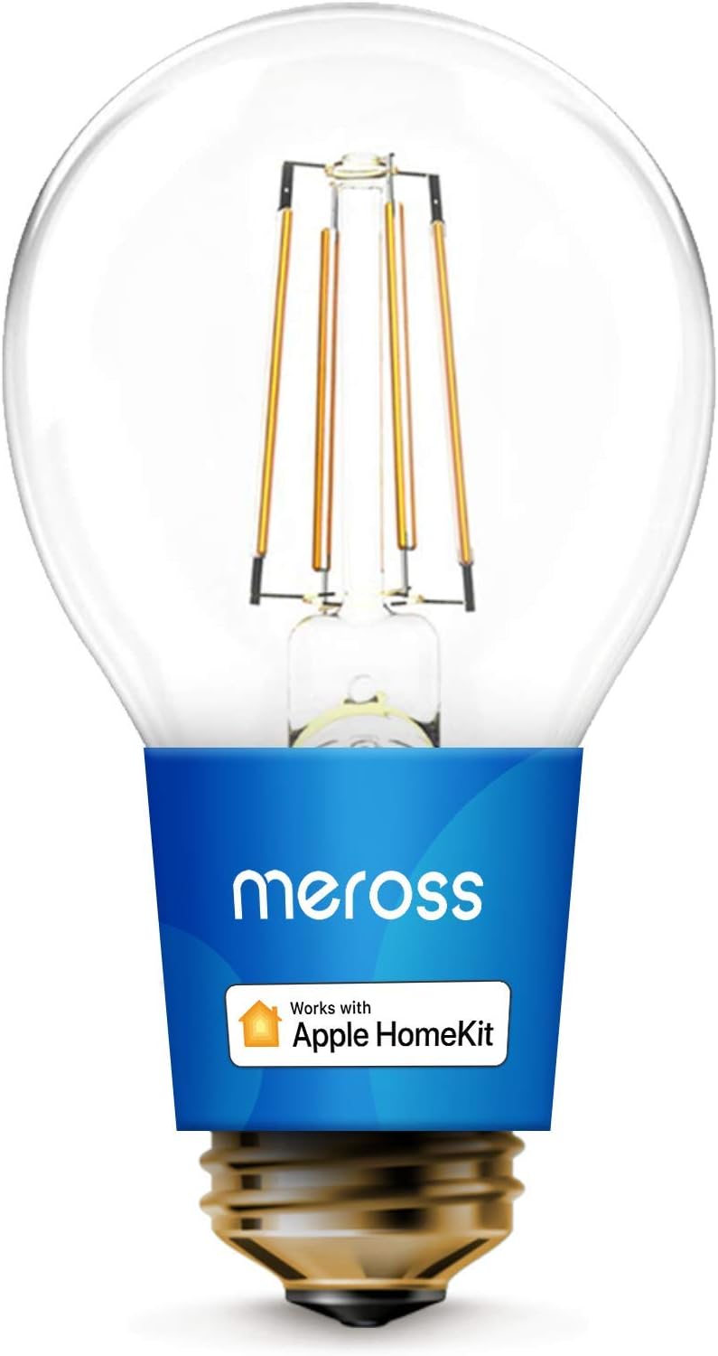 meross WLAN Edison Vintage Glühbirne funktioniert mit Apple HomeKit, Smart Retro Glühbirne Filament E27 warmweißes Licht kompatibel mit Siri, Alexa, Google Home und SmartThings (80g)