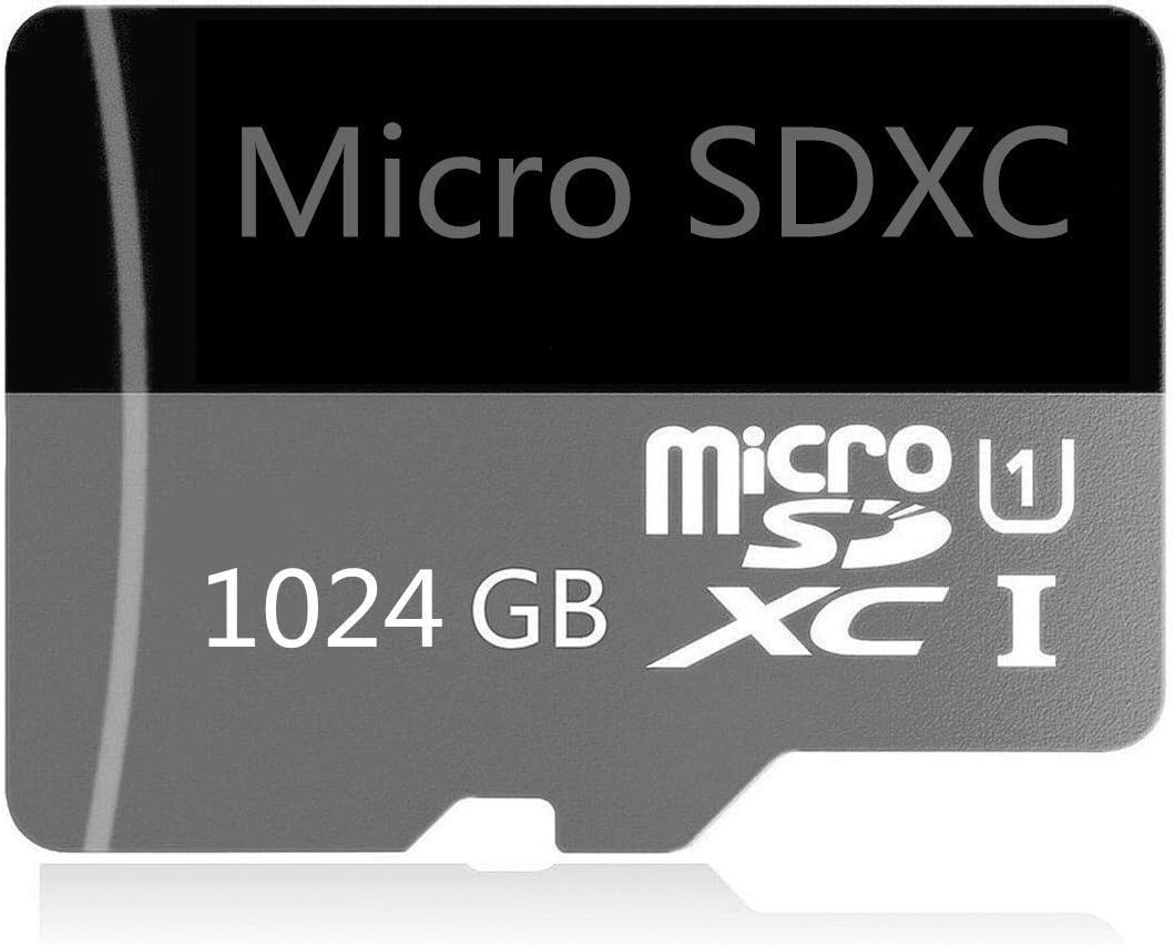 Tarjeta Micro SD de Alta Velocidad de 1024 GB diseñada para Smartphones Android, tabletas y Tablets (Clase 10, SDXC, con Adaptador)