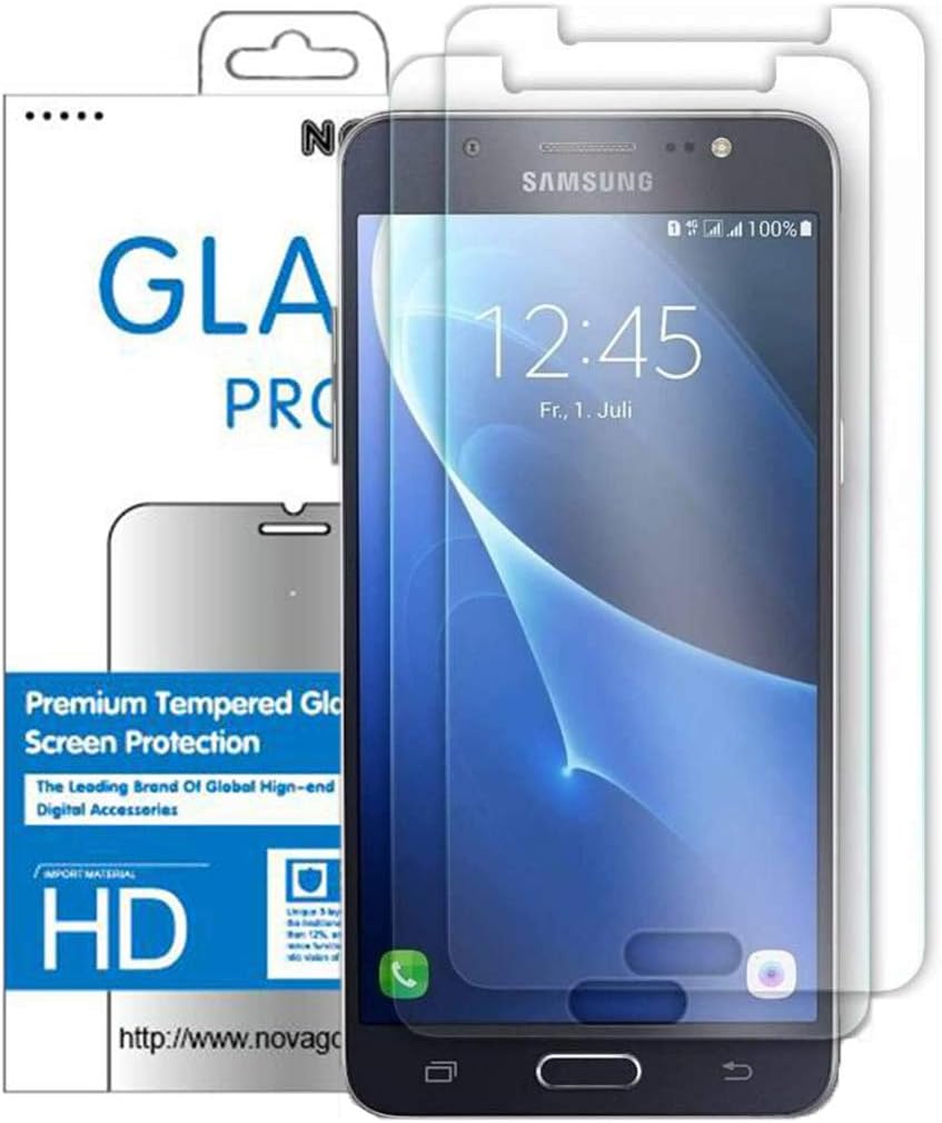 Novago Galaxy J5 2016 J510 Displayschutzfolie aus Hartglas, sehr robust und robust, für J5 2016/J5 Duos/J5 2016 Dual Sim/J510/ SM-J510FZDNXEF/SM-J510FZKNXEO für Samsung J5 2016 J510