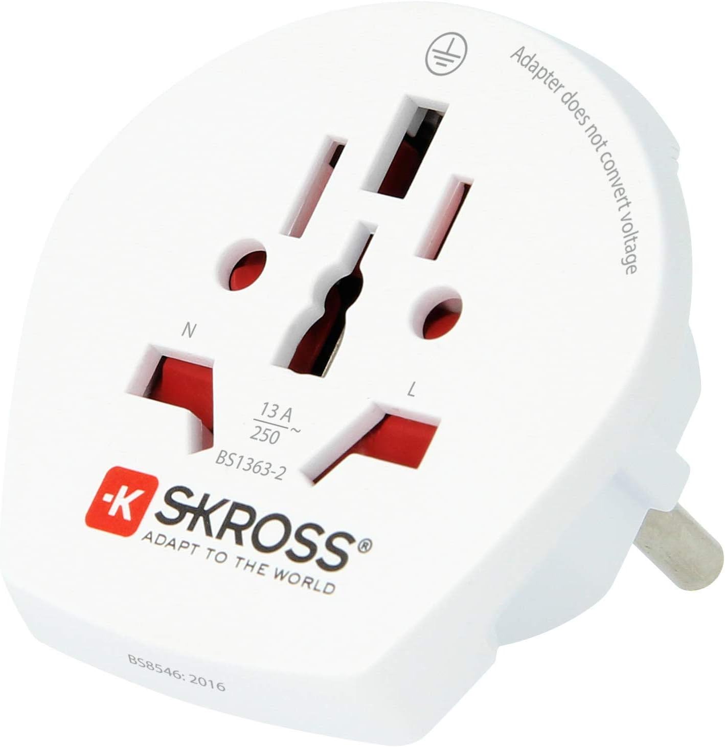 SKROSS | 1.500211-E | World to Europe | World Travel Adapter für Europa - Stromschlagschutz - Spannung und Leistung: 100V - 1600W / 250V - 4000W