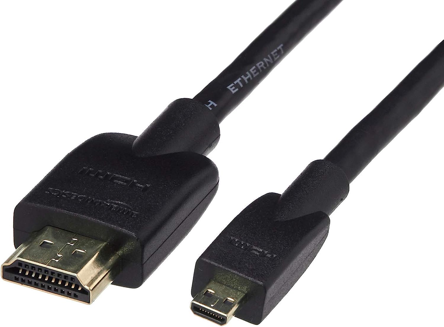 Amazon Basics - Flexibles Verbindungskabel, Micro-HDMI auf HDMI, 1,8 m, Schwarz