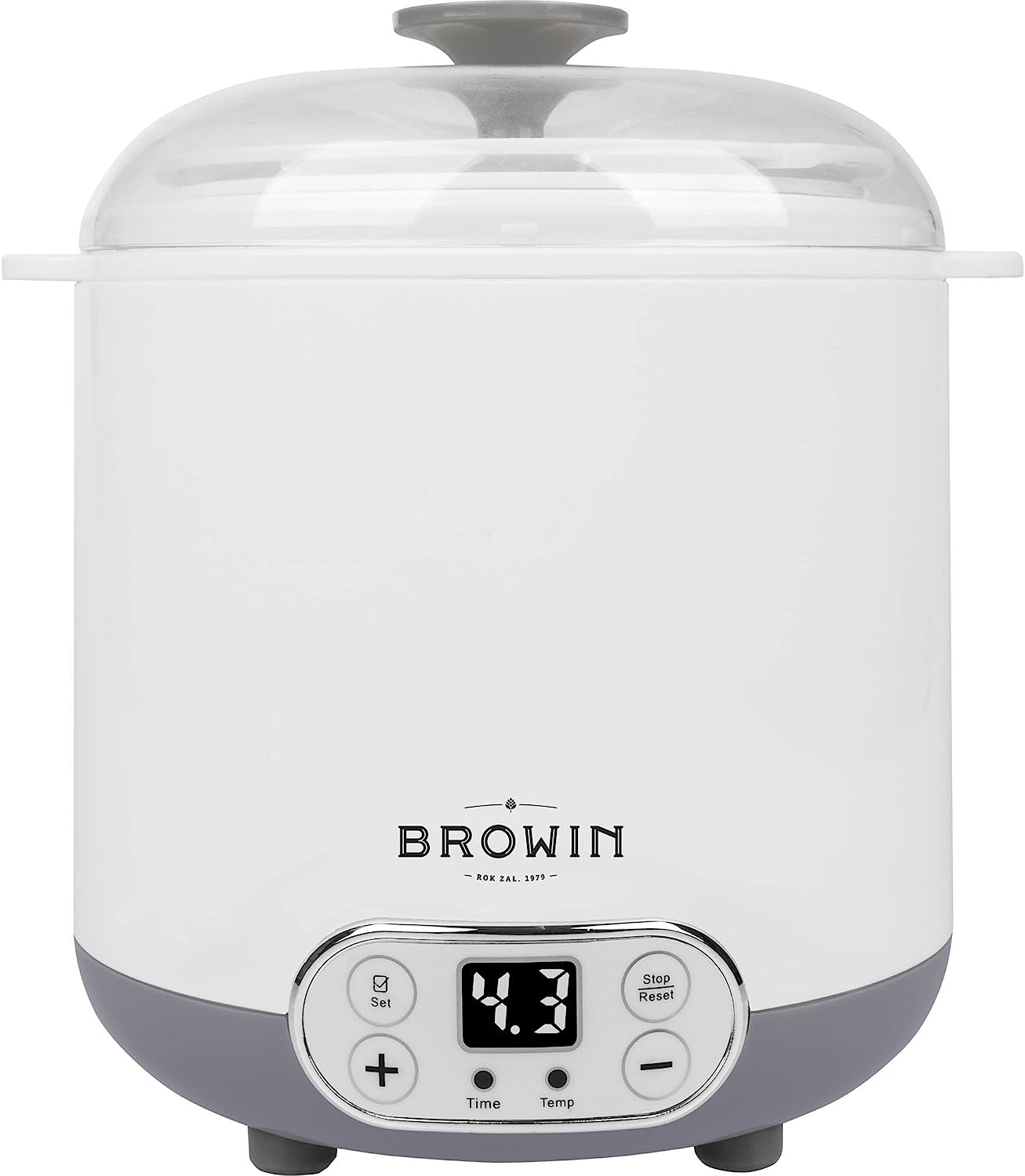 Browin 801013 Multifunktionales Gerät Käse und Joghurt mit 1,5 L Thermostat, weiß, grau, Mittler
