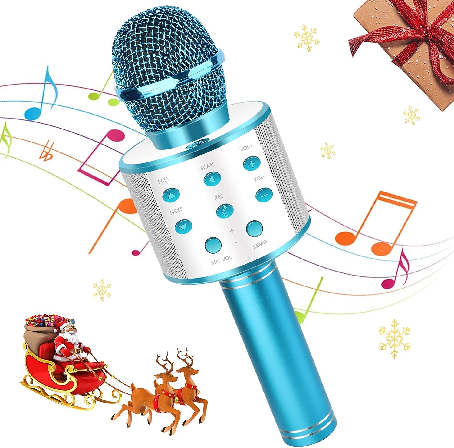 JOPHEK Drahtloses Bluetooth Mikrofon Karaoke, Mikrofon Kinder Geschenke für Jungs Mädchen, Ab 5 6 7 8 9 10 11 12 Kind Geburtstag Geschenke