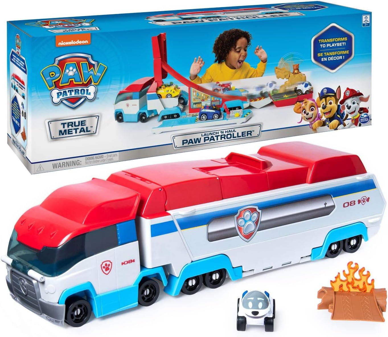 PAW PATROL True Metal Launch'N Haul PAW Patroller mit Robodog, für True Metal Metall-Fahrzeuge, Maßstab 1:55, Spielzeug geeignet für Kinder ab 3 Jahren