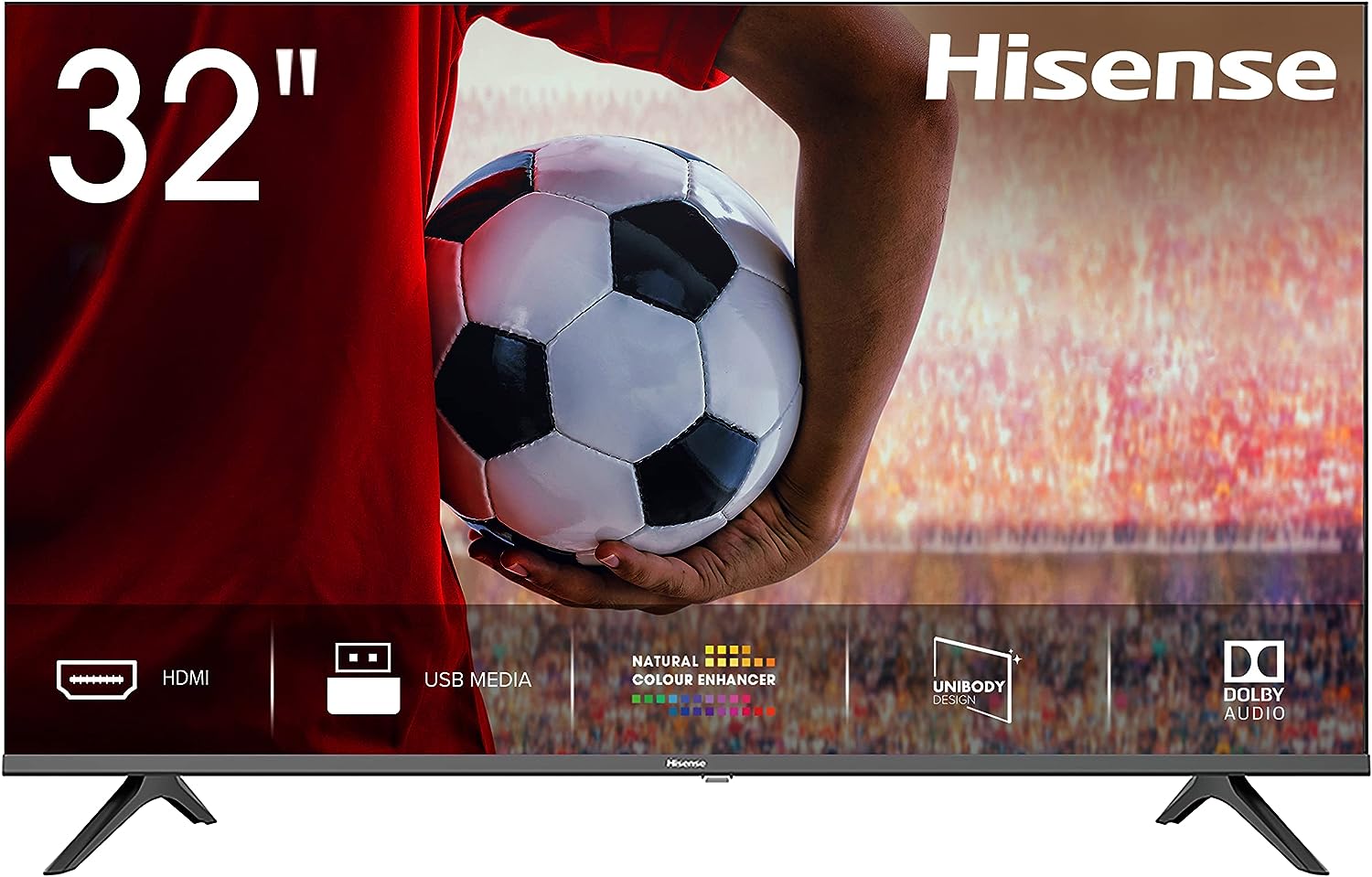 Hisense 32AE5000F - TV, Resolución HD, Natural Color Enhancer, Dolby Audio, HDMI, USB, Salida auriculares, TV HD 2020, 32"