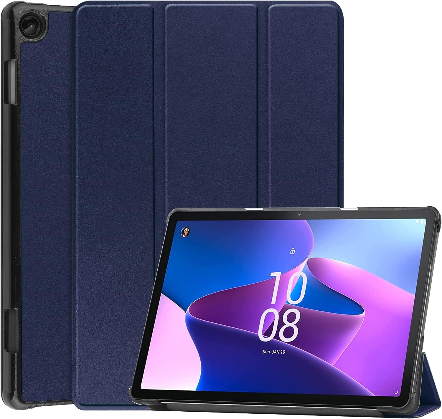 Vakarey Hülle für Lenovo Tab M10 3rd Gen 10.1 Zoll TB328FU - Slim Smart Schutzhülle mit Stander und Auto Schlaf/wach Funktion,Blau