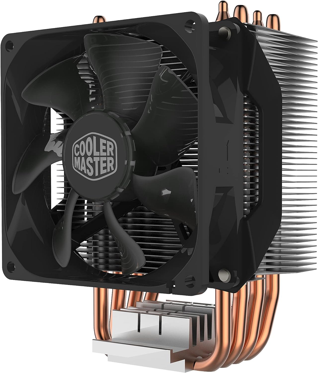 Cooler Master Hyper H412R CPU-Luftkühler - Low-Profile-Kühlsystem, Direktkontakt-Technologie, 4 Kupfer-Heatpipes, Kompakter Aluminium-Kühlkörper mit 92-mm-PWM-Lüfter - AMD und Intel kompatibel