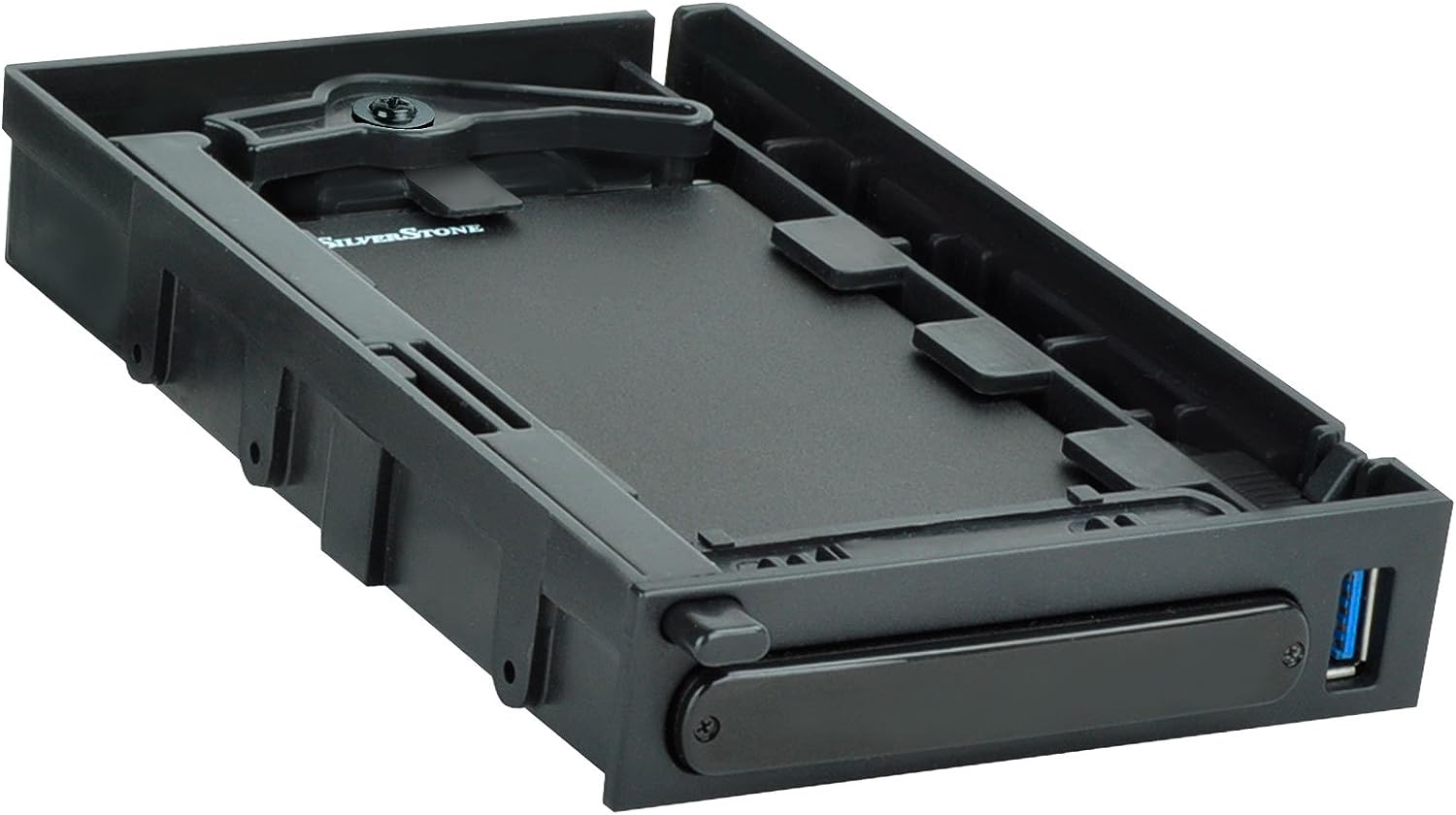 SilverStone SST-MS06B - Mobiles 3,5" Super-Speed Aluminium-Festplatten-Gehäuse mit Hot-Swap-Laufwerkseinschub für 9,5 mm dicke 2,5" SATA-HDDs oder SSDs, schwarz