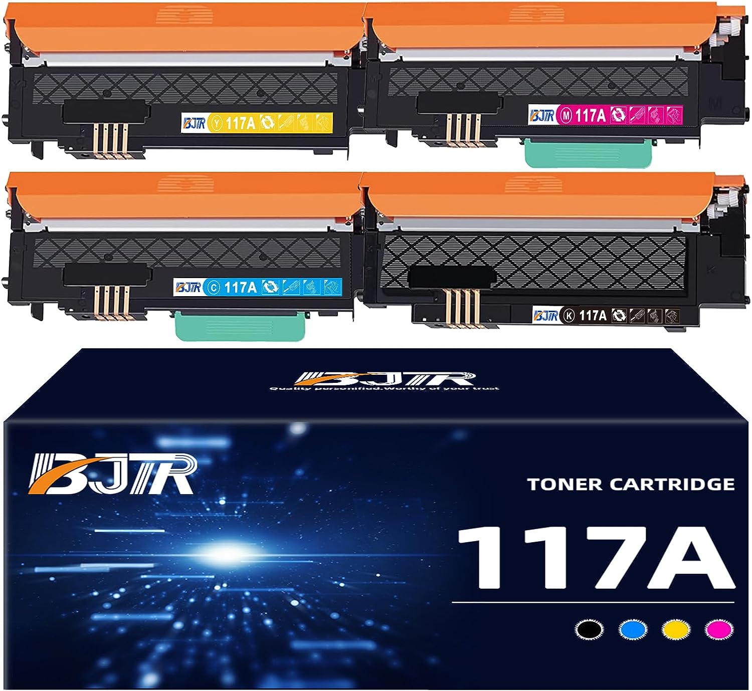 117A Toner Set Kompatibel für HP 117A Toner für Color Laser MFP 178nwg 178nw 179fwg 178nw 179fnw 150a 150nw 178 179 150 W2070A W2071A W2072A W2073A Tonerkartusche (Schwarz Cyan Gelb Magenta)