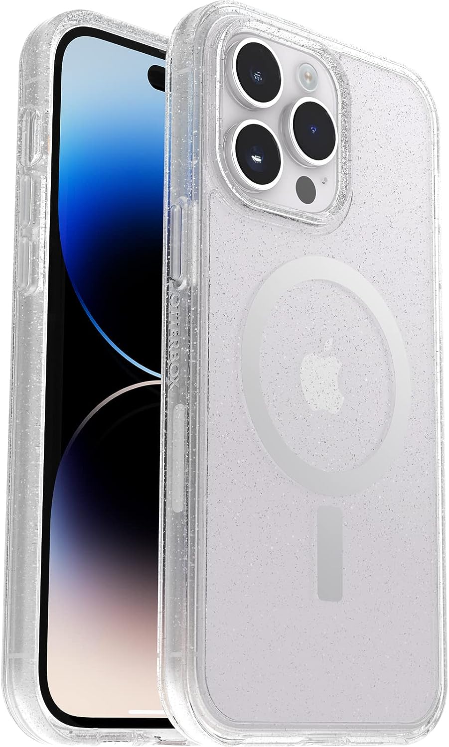 OtterBox Symmetry+ transparente Hülle für iPhone 14 Pro Maxfür MagSafe, stoßfest, sturzsicher, schützende Hülle, 3x getestet nach Militärstandard, antimikrobieller Schutz, Stardust