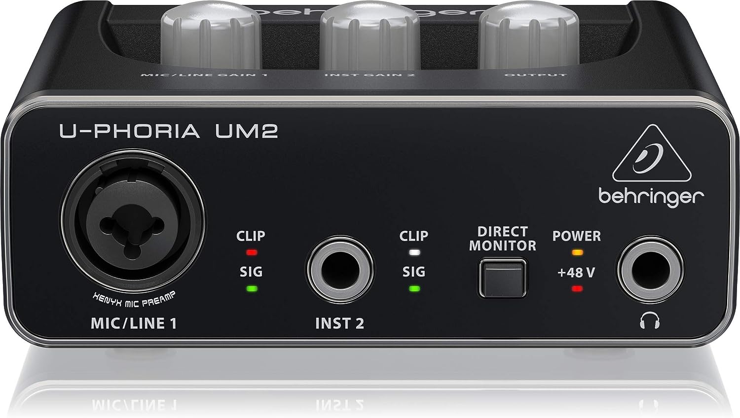 Behringer UM2 Audiophiles 2x2 USB Audio Interface mit XENYX Mikrofonvorverstärker