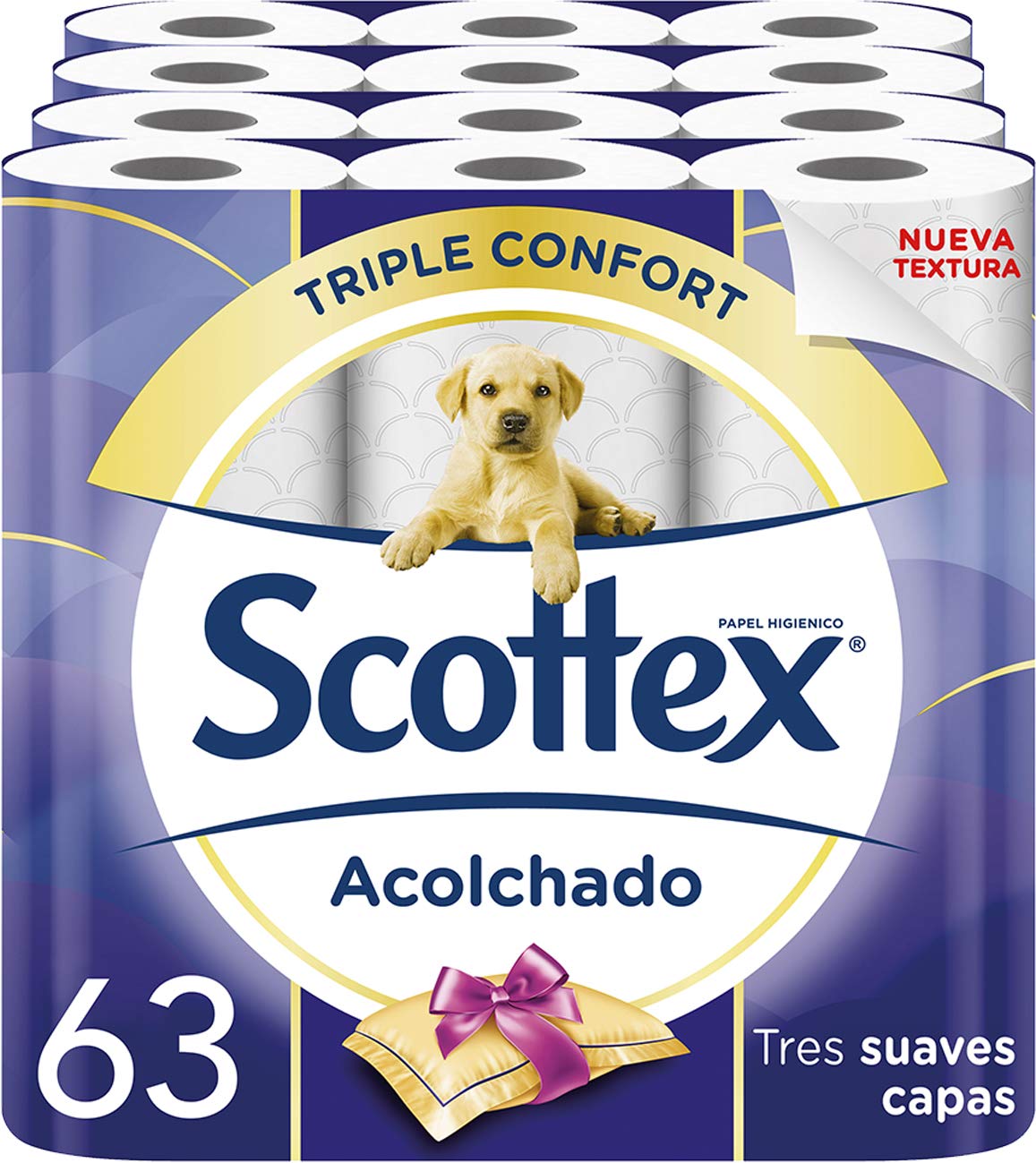 Scottex Gepolstertes Toilettenpapier - 63 Rollen