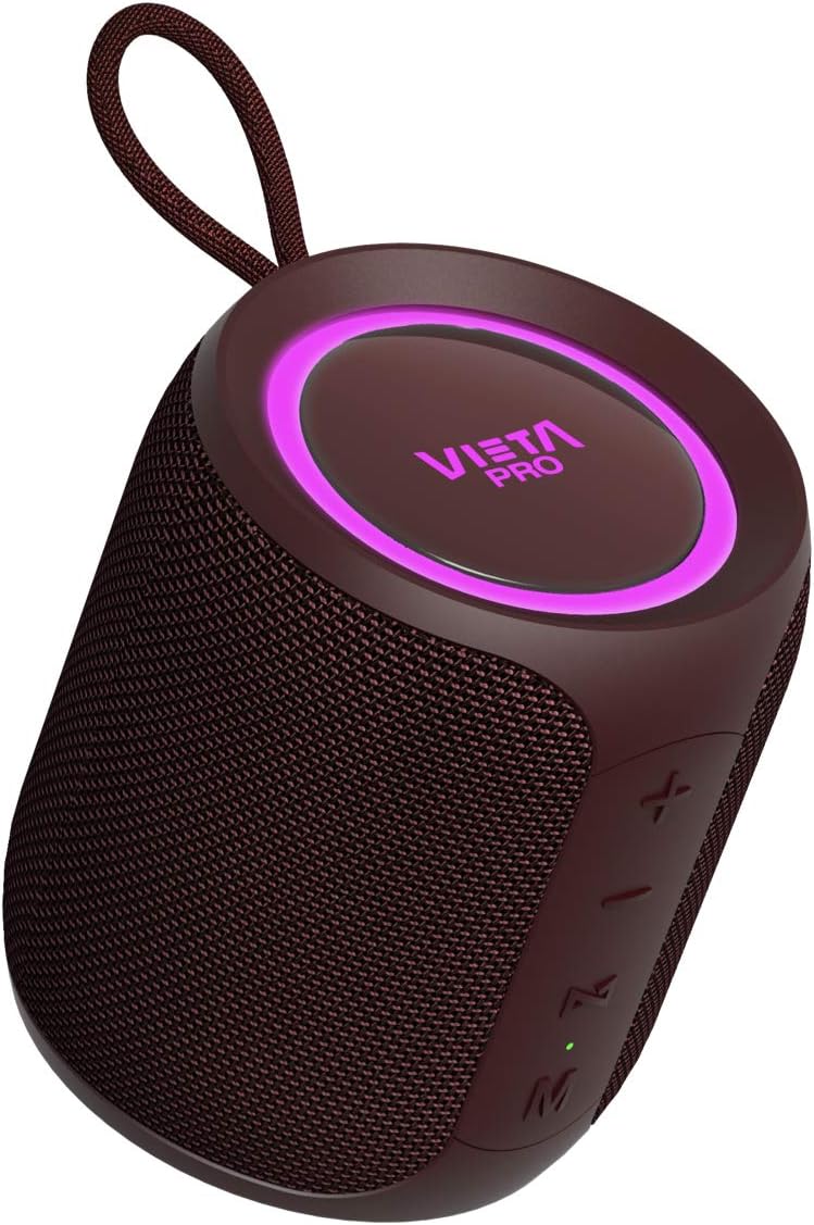 Vieta Pro Easy 2 Lautsprecher, mit Bluetooth 5.0, True Wireless, Mikrofon, Radio FM, 12 Stunden Akkulaufzeit, IPX7-Wasserdichtigkeit und Direktknopf zum virtuellen Assistenten; in Bordeaux.