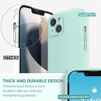 SURPHY Hülle Kompatibel mit iPhone 13 Hülle Silikon mit Displayschutzfolie, Handyhülle iPhone 13 Case Silikon Kameraschutz, iPhone 13 Hülle Schutzhülle Schutzschale 6,1 Zoll 2021, Minze Grün