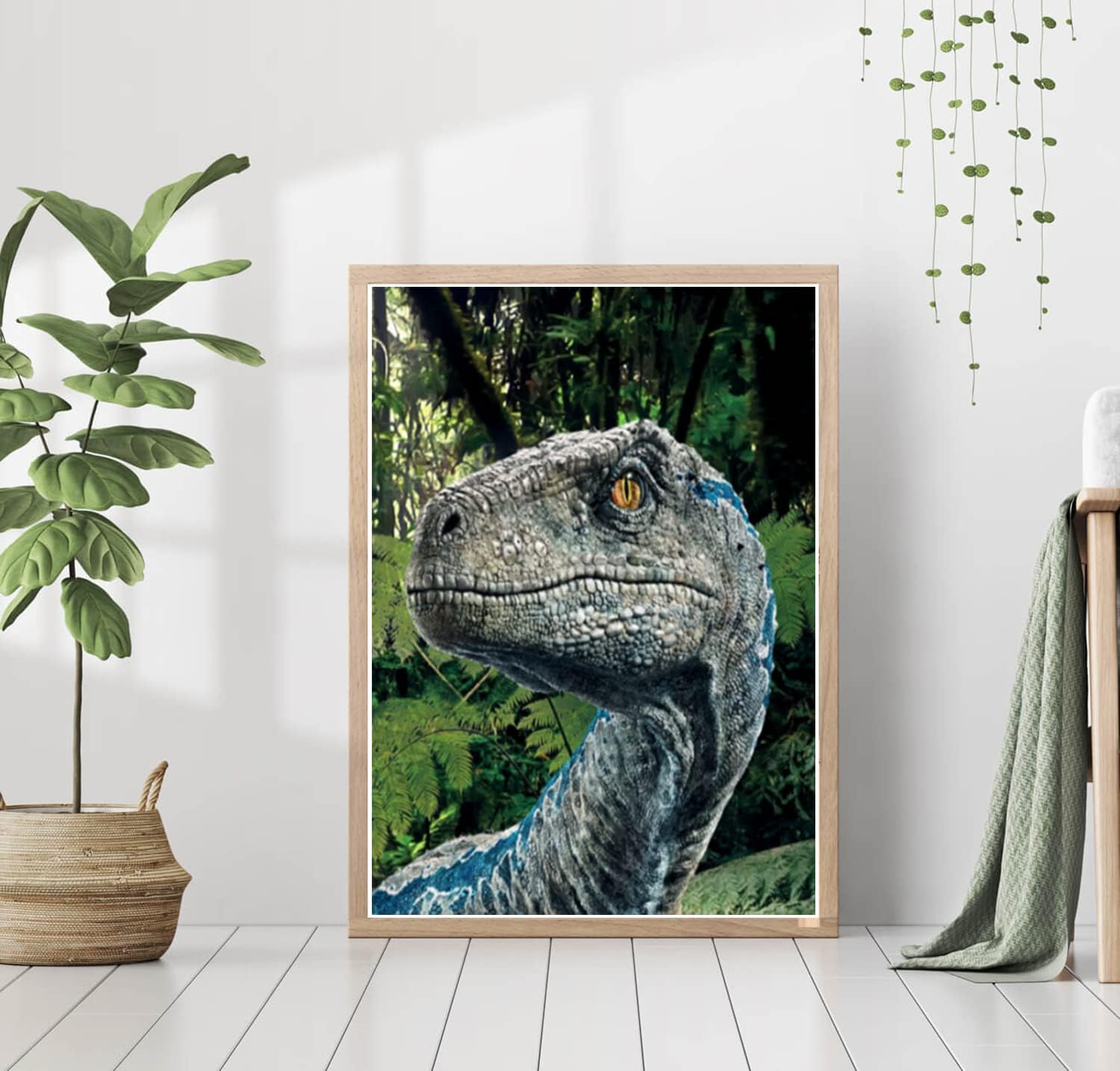 SYMON Kreuzstich Set Vorgedruckt,Dinosaurier,11 CT Kreuzstich Stickpackungen,Stickbilder Vorgedruckt Kreuzstich für Wandkunst-Heimdekoration 40 × 50cm