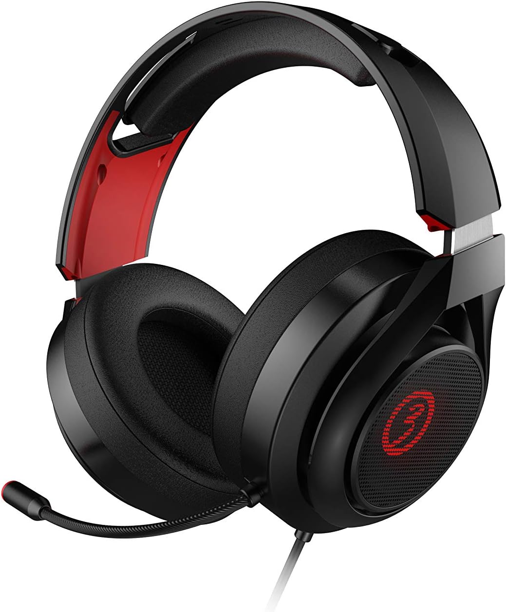 Ozone Kabelgebundenes Gaming-Headset Rage X40 -OZRAGEX40- Mikrofon, 7.1 Virtual Sound, Software, Lautsprecher 50m, Rote LED, Verstellbares Kopfband, Controller, Kompatibel PS4, Ergonomisch, Schwarz