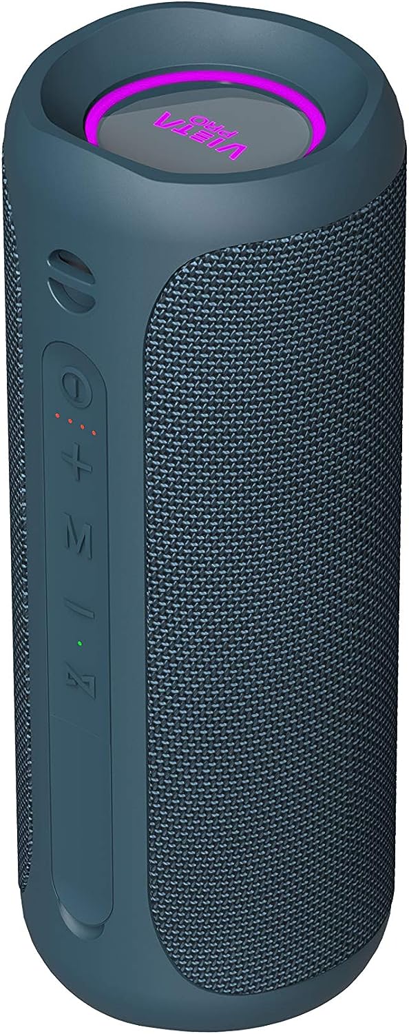 Vieta Pro Goody 2 Lautsprecher, mit Bluetooth 5.0, True Wireless, Mikrofon, Radio FM, 12 Stunden Akkulaufzeit, IPX7-Wasserdichtigkeit, AUX-Eingang, Direktknopf zum virtuellen Assistenten; in Blau.