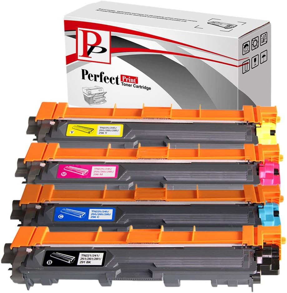 PerfectPrint - Compatible TN241 TN245 Cartuchos de tóner láser para Brother DCP-9020CDW HL-3140CW HL-3150CDW HL-3170CDW MFC-9140CDN MFC-9330CDW MFC-9340CDW