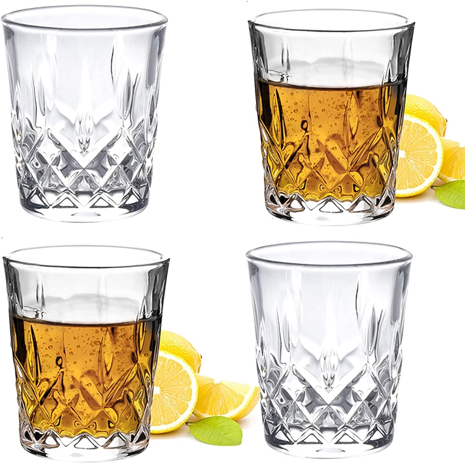 JAIEF 5cl Schnapsgläser, bleifreies Glas, klares Schnapsglas mit schwerem Boden (4 Stück)