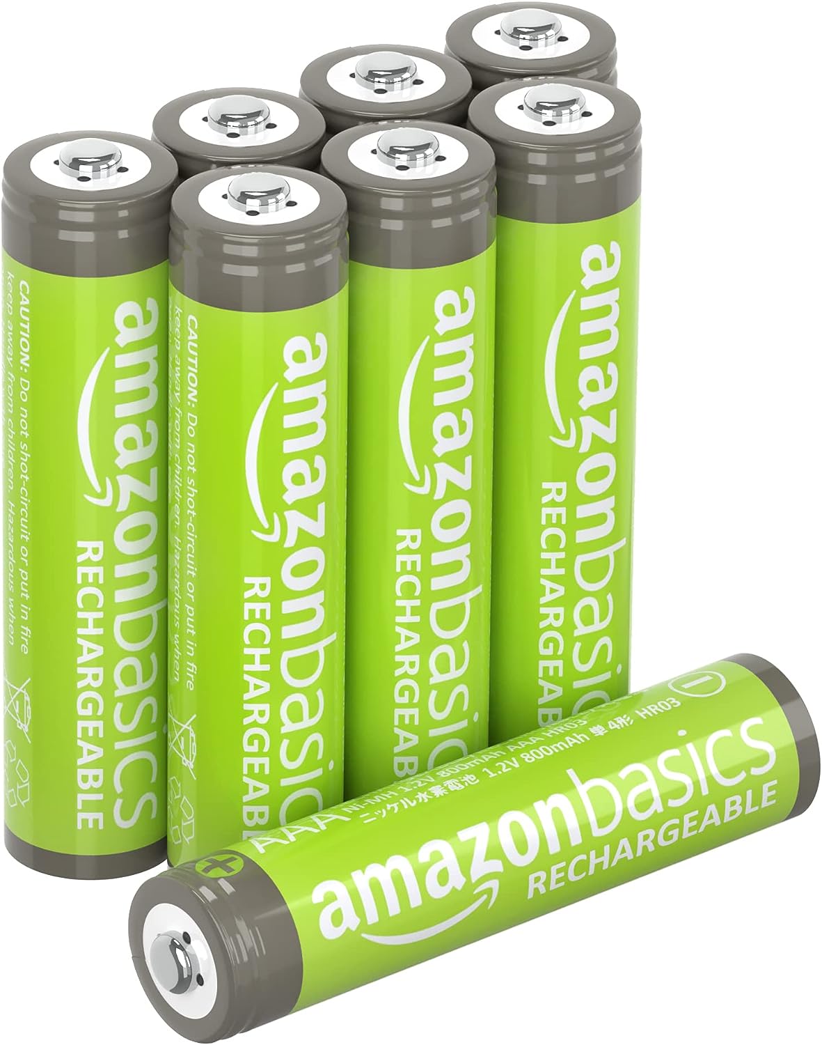 Amazon Basics AAA-Batterien, wiederaufladbar, vorgeladen, 8 Stück (Aussehen kann variieren)