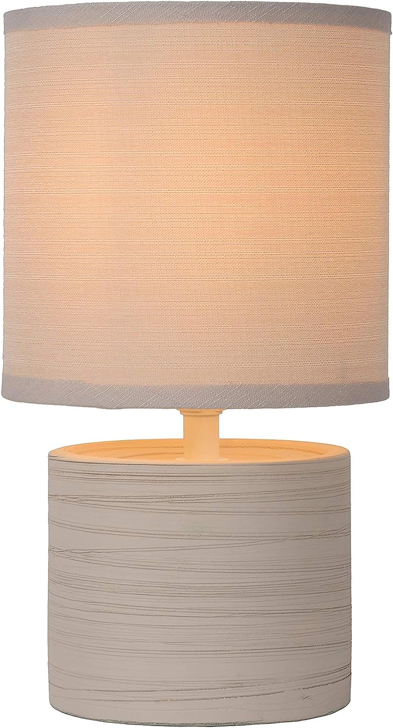 Lucide GREASBY - Tischlampe - Ø 14 cm - 1xE14 - Beige, 14 x 14 x 26 cm