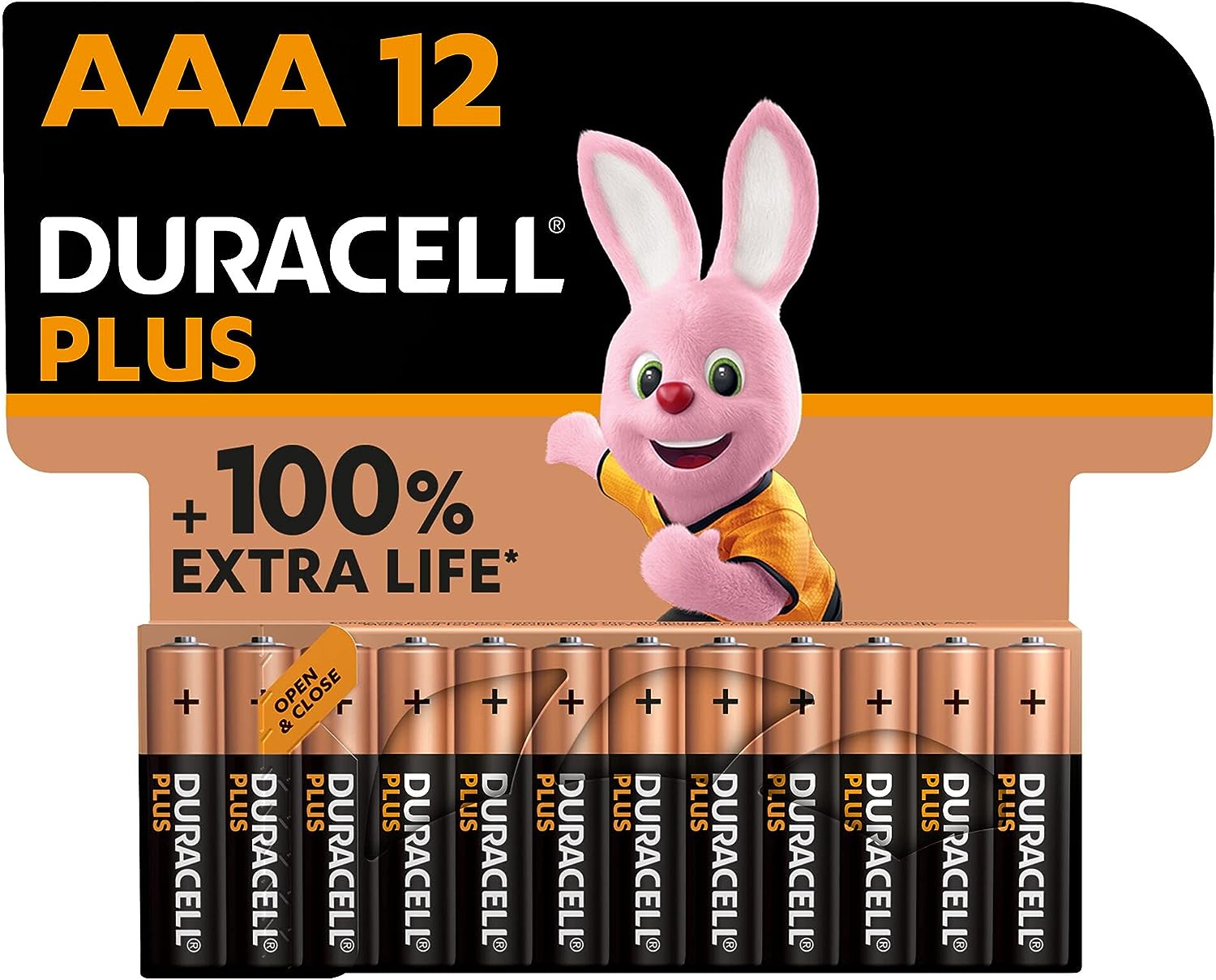 Duracell Plus AAA Micro Alkaline-Batterien, 1.5V LR03 MN2400, 12er-Pack