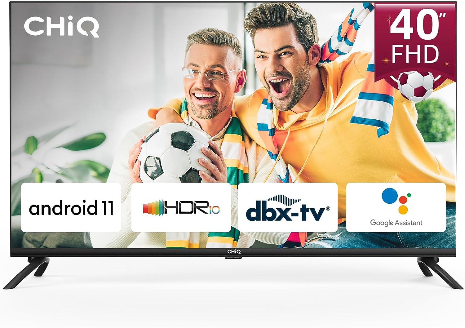 CHIQ LED Fernseher,40 Zoll,FHD Smart TV,Android11,HDR,DBX-tv,WiFi,Bluetooth,Google Assistant,Chromecast,Netflix,Prime Video,YouTube,Triple Tuner(DVB-T2/T/C/S2),HDMI,Dolby Audio