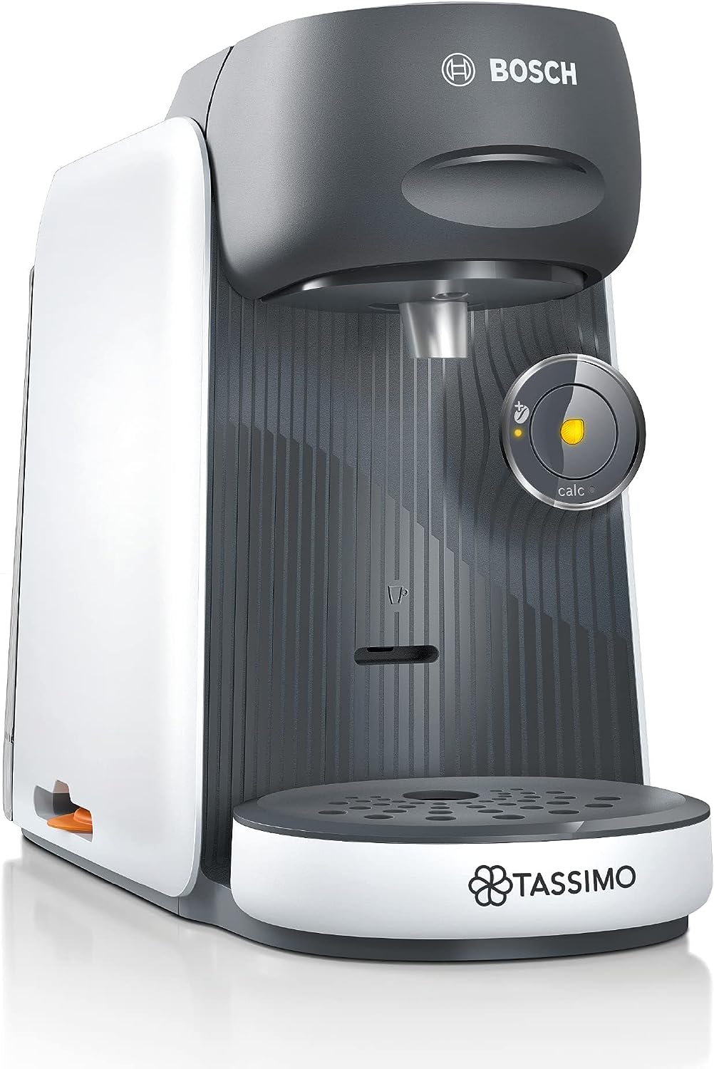 Tassimo Finesse Kapselmaschine TAS16B4 Kaffeemaschine by Bosch, 70 Getränke, intensiverer Kaffee auf Kopfdruck, Abschaltautomatik, perfekt dosiert, platzsparend, 1400 W, 0,7l, weiß/dunkelgrau