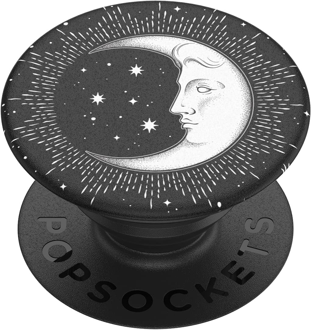 PopSockets 805559 PopGrip - Ausziehbarer Sockel und Griff mit einem Austauschbarem Top,für Smartphones und und Tablets - Moon Man