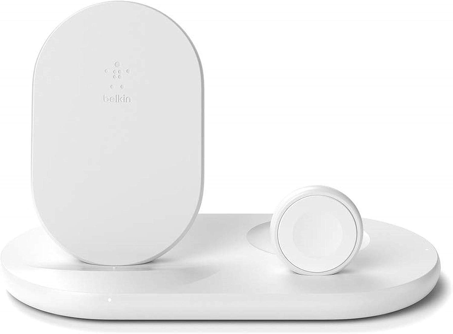 Belkin drahtloses 3-in-1 Ladegerät (kabellose 7,5-W-Ladestation für iPhone, Apple Watch und AirPods) – Ladedock, Ladestation, Ladestände – Weiß