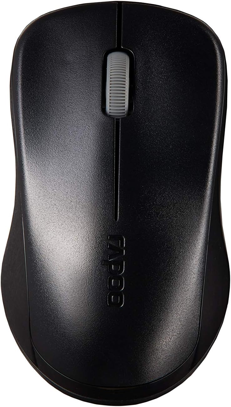 Rapoo 1620 kabellose Maus wireless Mouse 2.4 GHz Computermaus 1000 DPI Sensor 9 Monate Batterielaufzeit ergonomisch für PC & Mac schwarz, Regulär