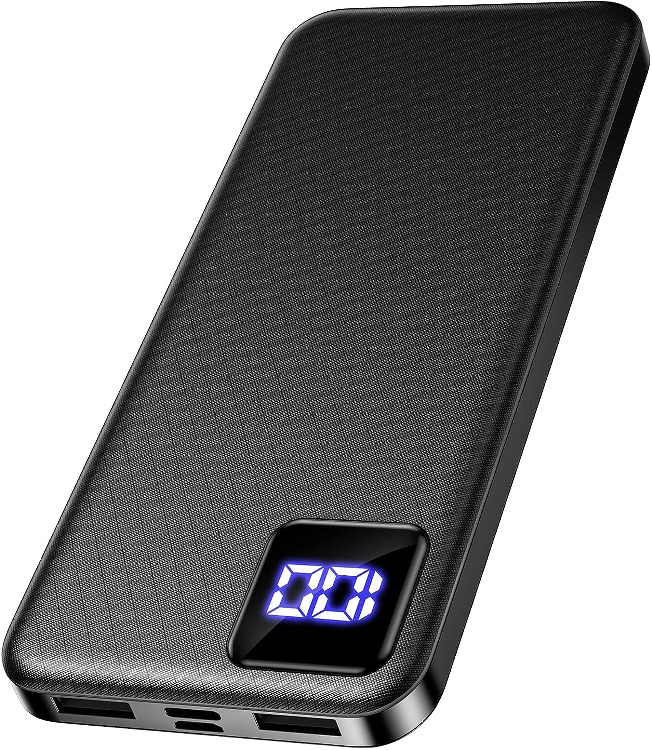 Powerbank 10000mAh Schlanksten Leichtesten Aufladen, FAHEFANA Power Bank Klein Aber Stark mit Display Handy Akku 3A Powerbank Type C + Micro Eingängen Ports & 3 USB Ausgängen Ports für iPhone Sansumg