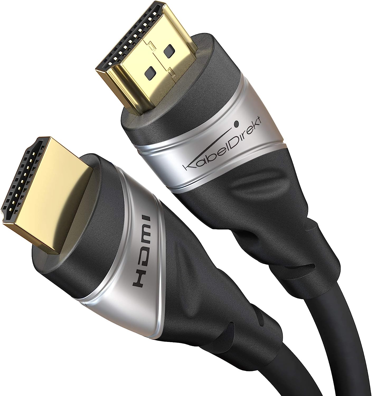 KabelDirekt – 8K/4K HDMI-2.1-Kabel – 3 m – von HDMI zertifiziert für höchste Qualität (8K@60Hz, Ultra High Speed/48G, neuester Standard, optimal für PS5/Xbox, Monitor/TV/Beamer, silbern)