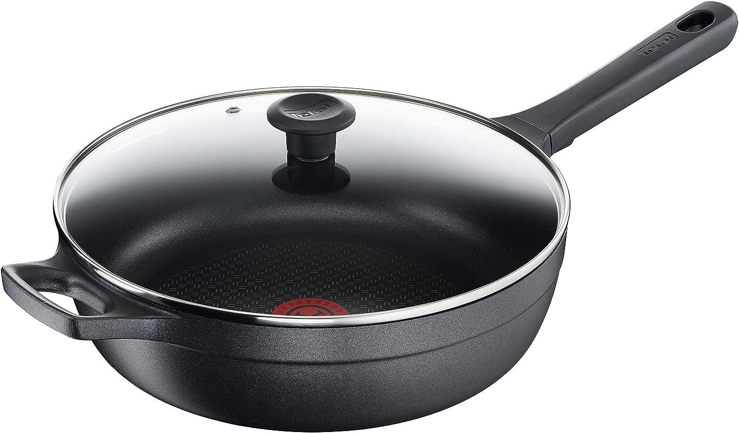 Tefal TRATTORIA G60537 Schmorpfanne | 28 cm | Aluguss | gute Wärmespeicherung |ideal für Schmorgerichte | Antihaft-Beschichtung | für schonendes | fettfreies Kochen | induktionsgeeignet, Schwarz