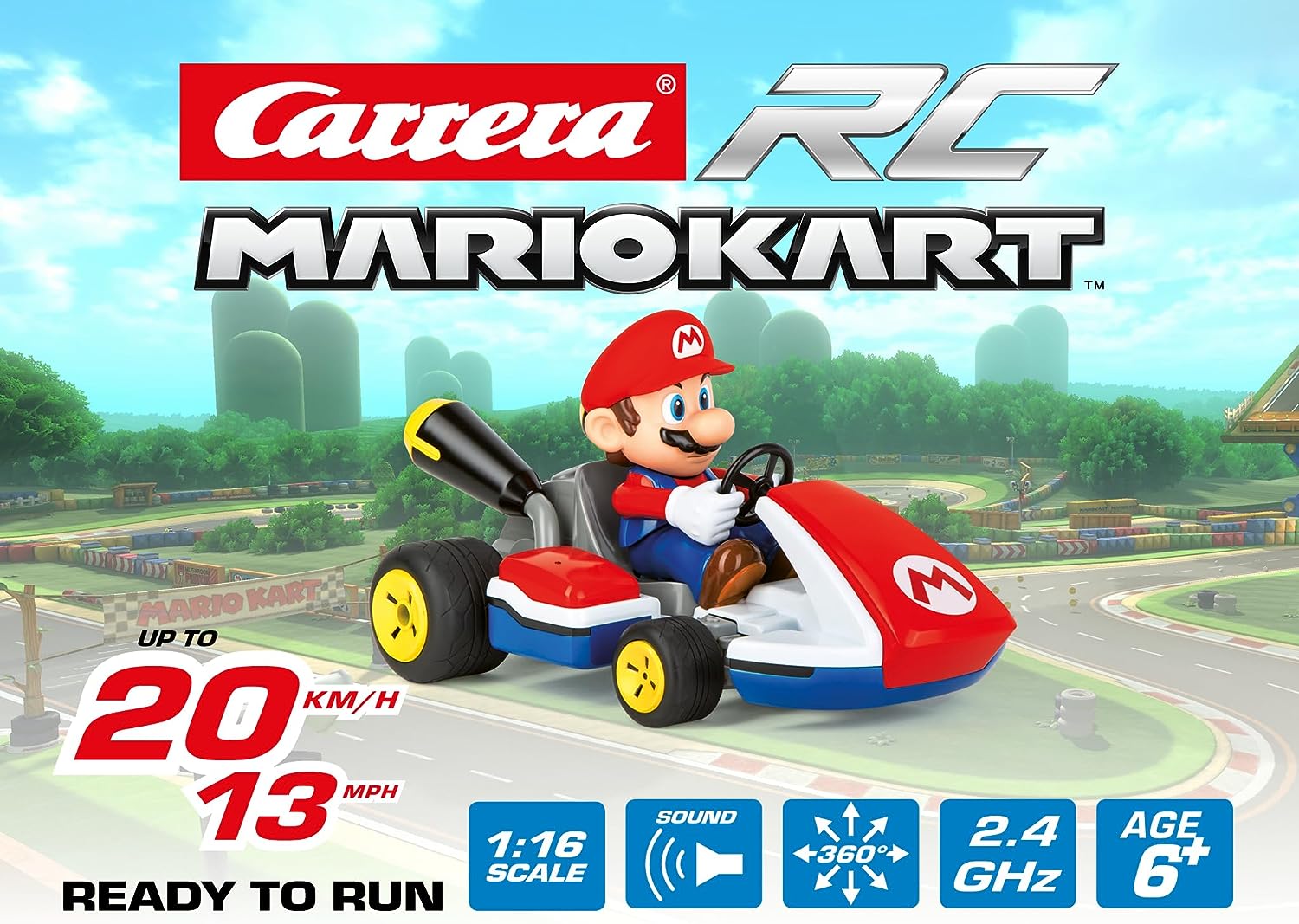 Carrera RC 370162107X Mario - Race Kart 1:16 RC Einsteiger Modellauto Elektro Straßenmod