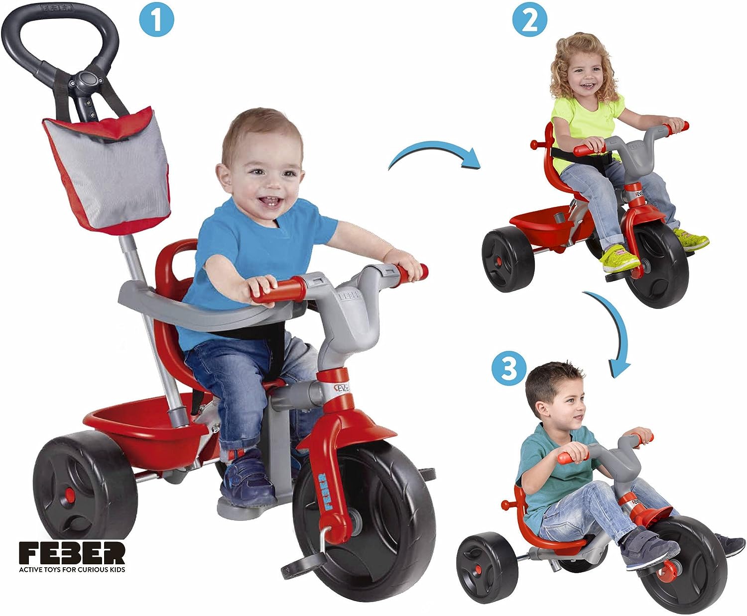 FEBER - EVO Trike Plus 3-in-1 Dreirad, Famosa (800010946)