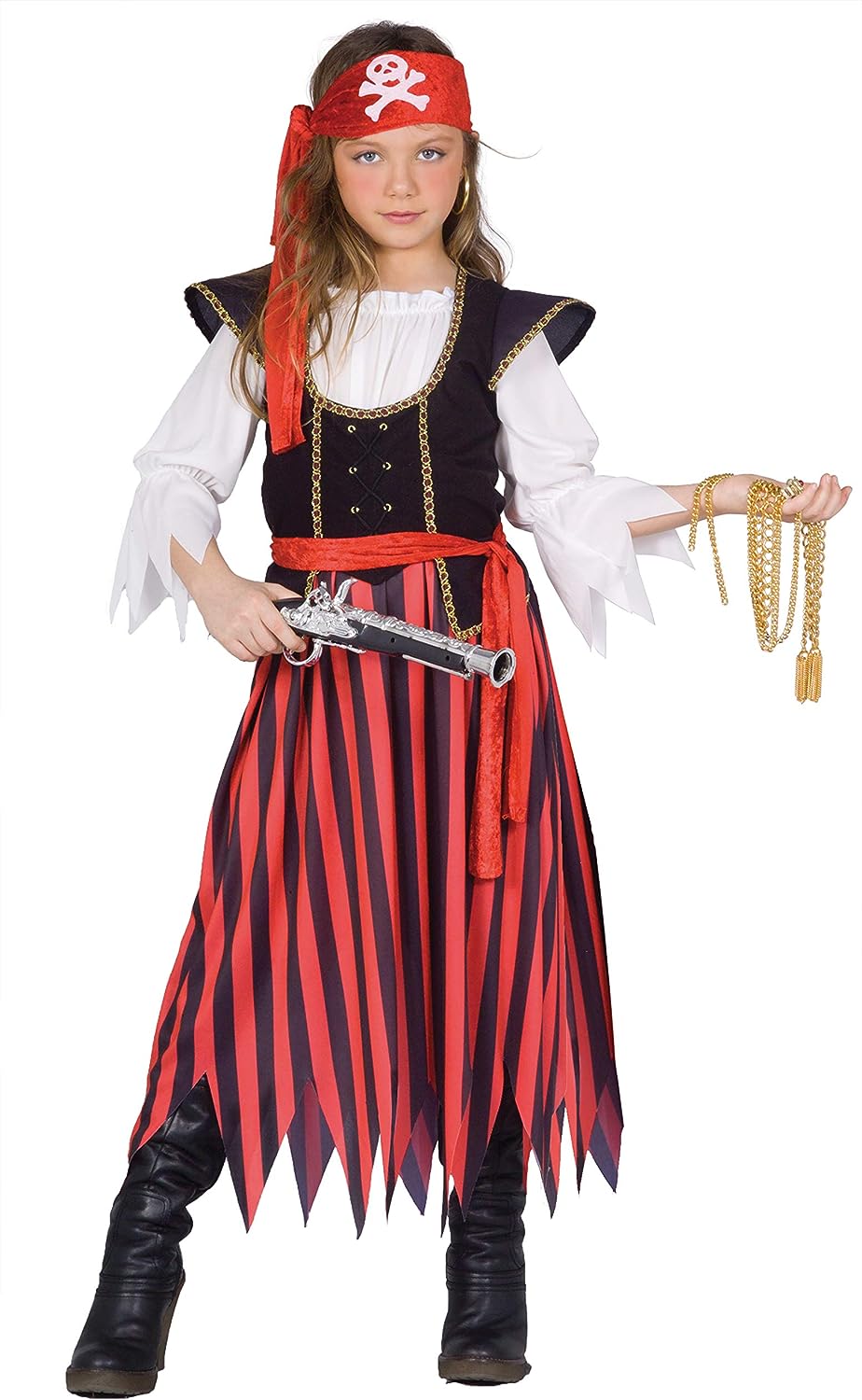 Ciao Mädchen Piratessa Costume Bambina (Taglia 8-10 Anni) Kostüme, Rosso/Nero