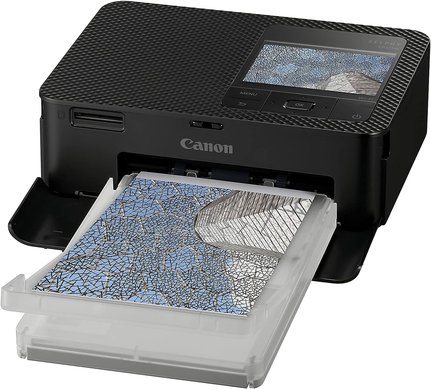 Canon SELPHY CP1500 Mini Fotodrucker (Druck bis Postkartengröße 10x15cm, USB-C, WLAN, kabellos, Thermosublimation, SELPHY App, farbstabil 100 Jahre) schwarz [ohne Farbband/Papier, ohne Akku]