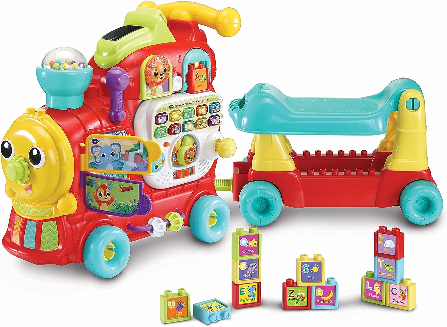 Vtech 3480-547822 80–547822 Maxi Zug ABC Lauflernwagen und Lauflernhilfe für Babys ab 1 Jahr