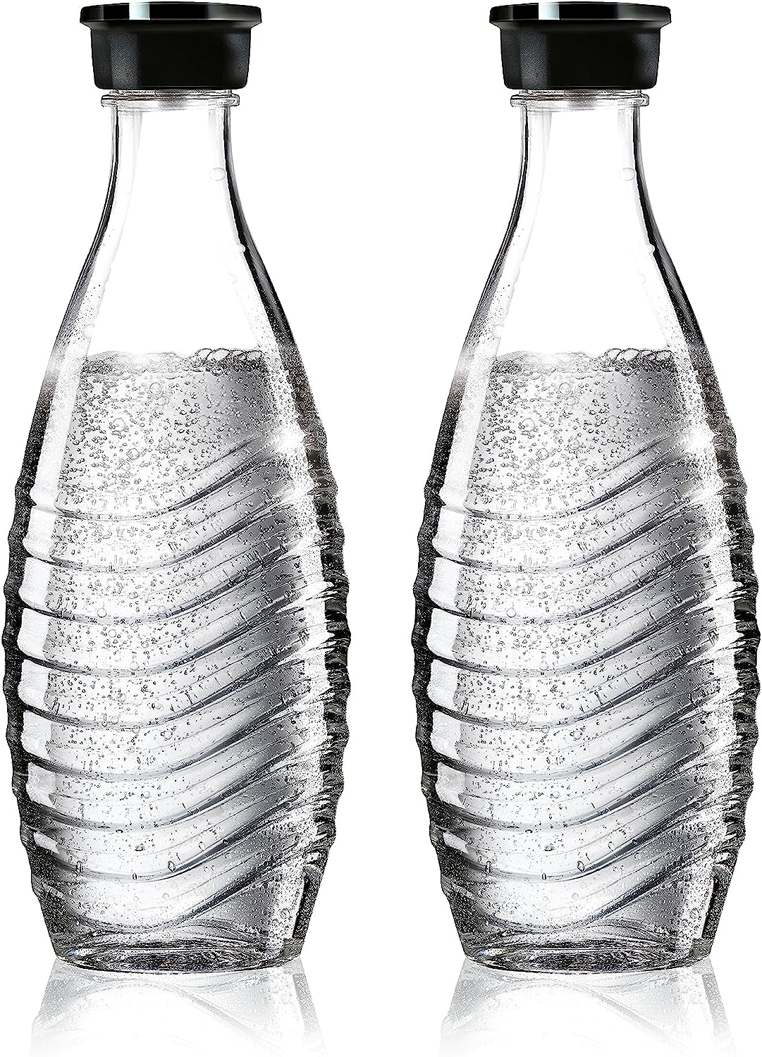 SodaStream DuoPack Glaskaraffe, Ersatzflaschen geeignet für die SodaStream Wassersprudler Crystal und Penguin, 2x 0,6 L Glaskaraffe