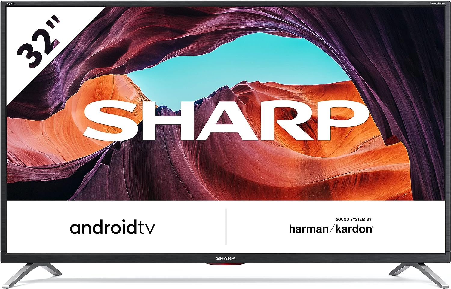 SHARP 32BI6EA Android TV 81 cm (32 Zoll), 720p, HD Ready LED Fernseher (Smart TV, Harman Kardon, Google Assistant), schwarz [Energieklasse F]