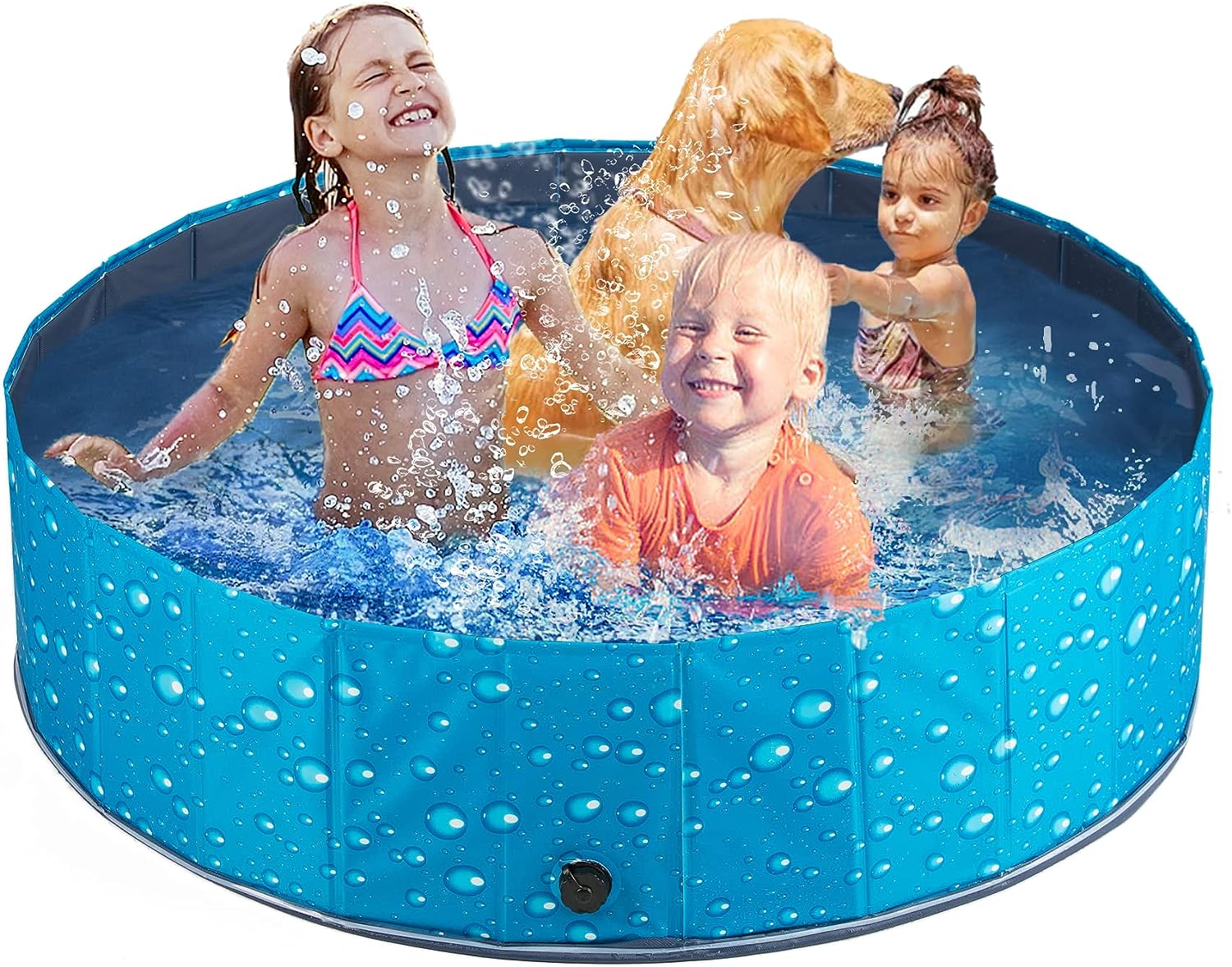 Hundepool für Große & Kleine Hunde, Swimmingpool Hund Planschbecken Hundebadewanne 80cm / 120cm / 160cm Faltbare Hunde Pools