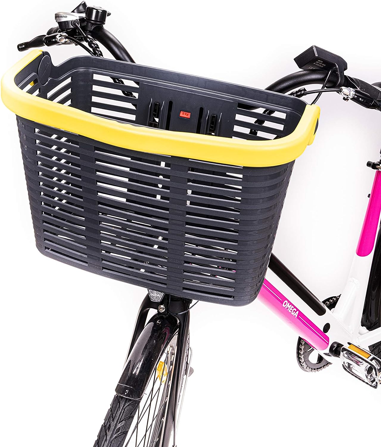 Urban Prime Unisex – Erwachsene Fahrradkorb, Schwarz und Gelb, Einheitsgröße